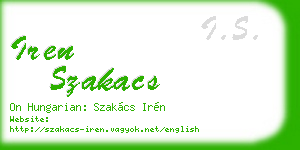 iren szakacs business card