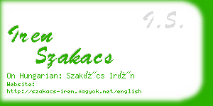 iren szakacs business card